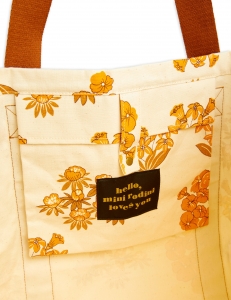 Preview: MINI RODINI Tragetasche Wildblumen - beige